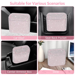 Accmor Bling car trash can compatibility image highlights fit for cars, SUVs, and more.