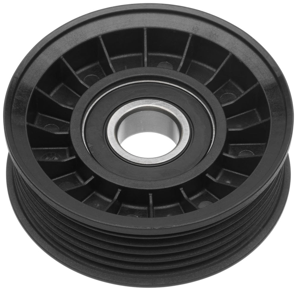 ACDelco Gold 38009 flanged idler pulley side view supports smooth belt routing across makes