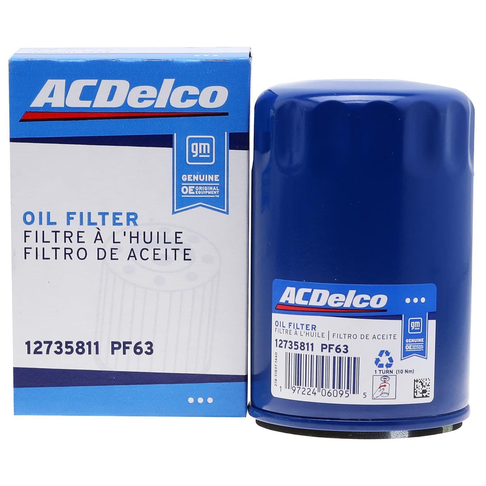 ACDelco PF63F oil filter side profile highlighting compact durable canister for reliable filtering