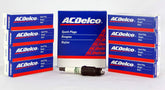 ACDelco R45ts Pkg 8 spark plugs box, durable performance and corrosion resistance.
