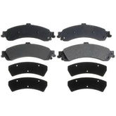 ACDelco Silver rear brake pad set with wear sensor for smooth braking and lower noise.