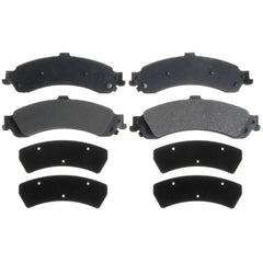 ACDelco Silver rear brake pad set with wear sensor for smooth braking and lower noise.