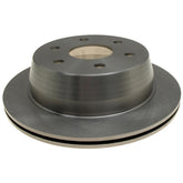 ACDelco Silver 18A952A rear rotor close-up, showcasing durable cast iron construction for reliable braking