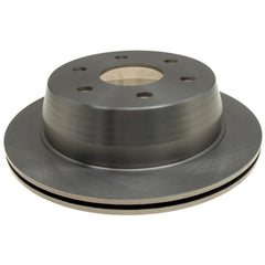 ACDelco Silver 18A952A rear rotor close-up, showcasing durable cast iron construction for reliable braking
