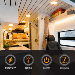 acegoo blue nightlight mode adds ambient glow in camper interiors.