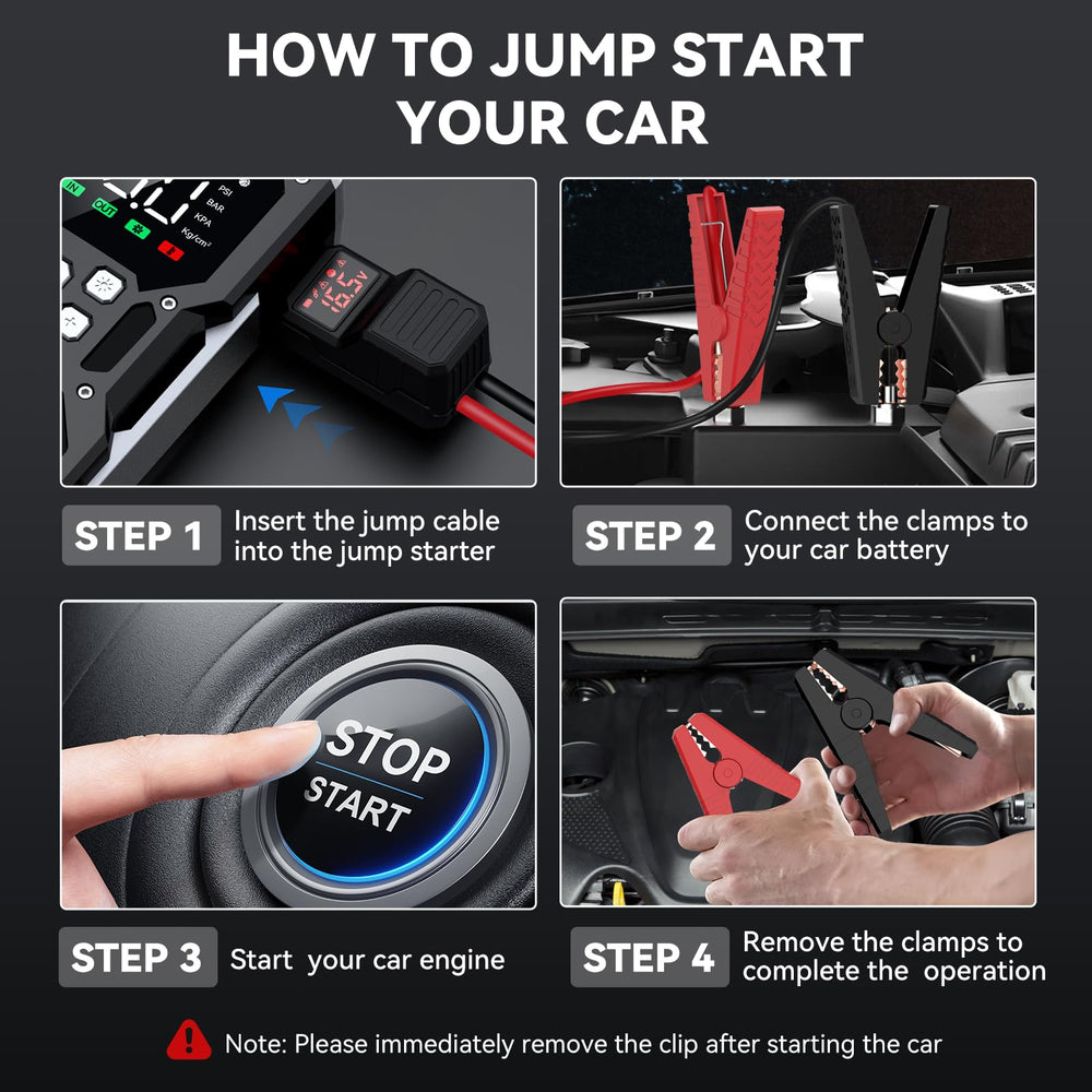 ACEZUK jump starter in use during roadside emergency