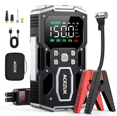 ACEZUK jump starter with 3.4-inch display shows real-time status