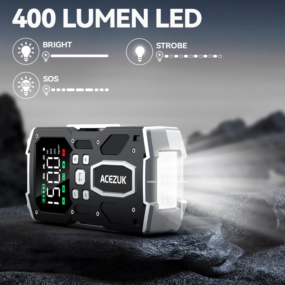 ACEZUK built-in LED flashlight with multiple modes for nighttime use