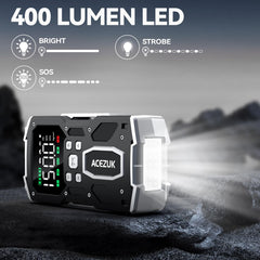 ACEZUK built-in LED flashlight with multiple modes for nighttime use