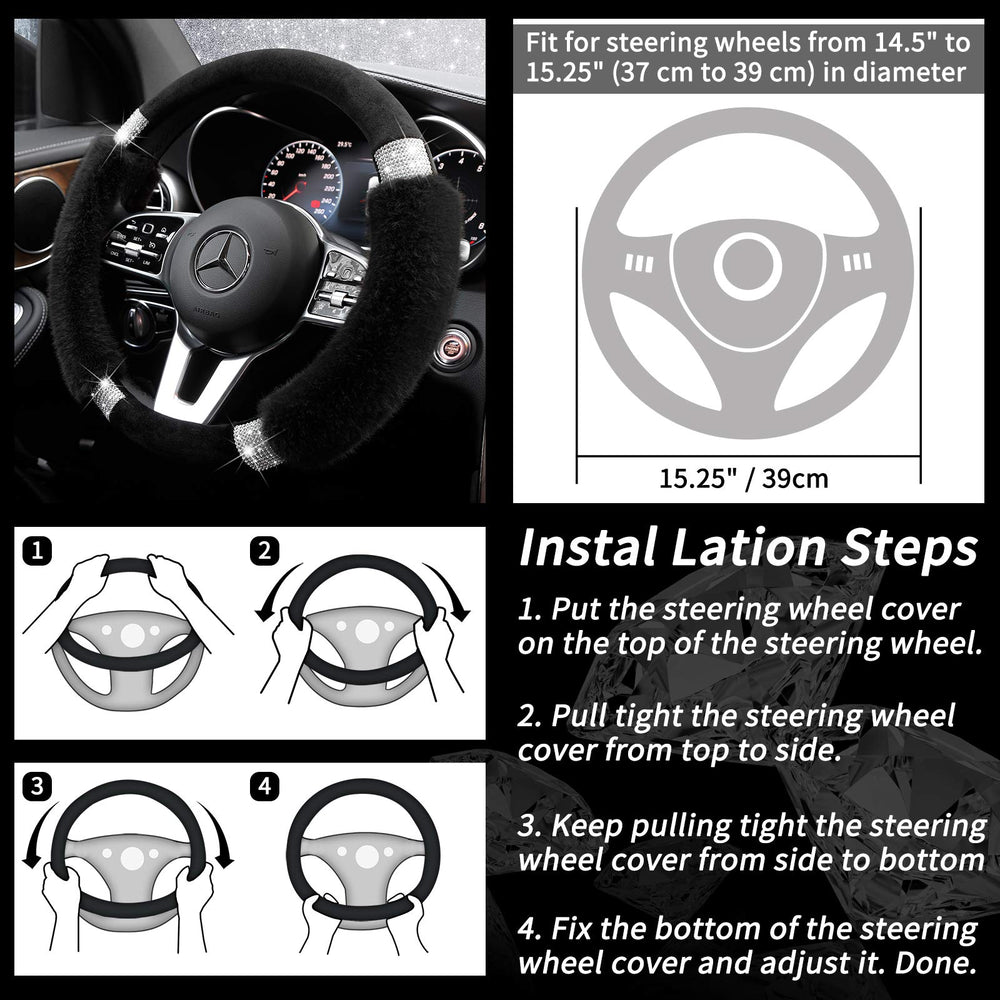 Achiou gift-ready steering wheel cover adds luxury to car interiors.