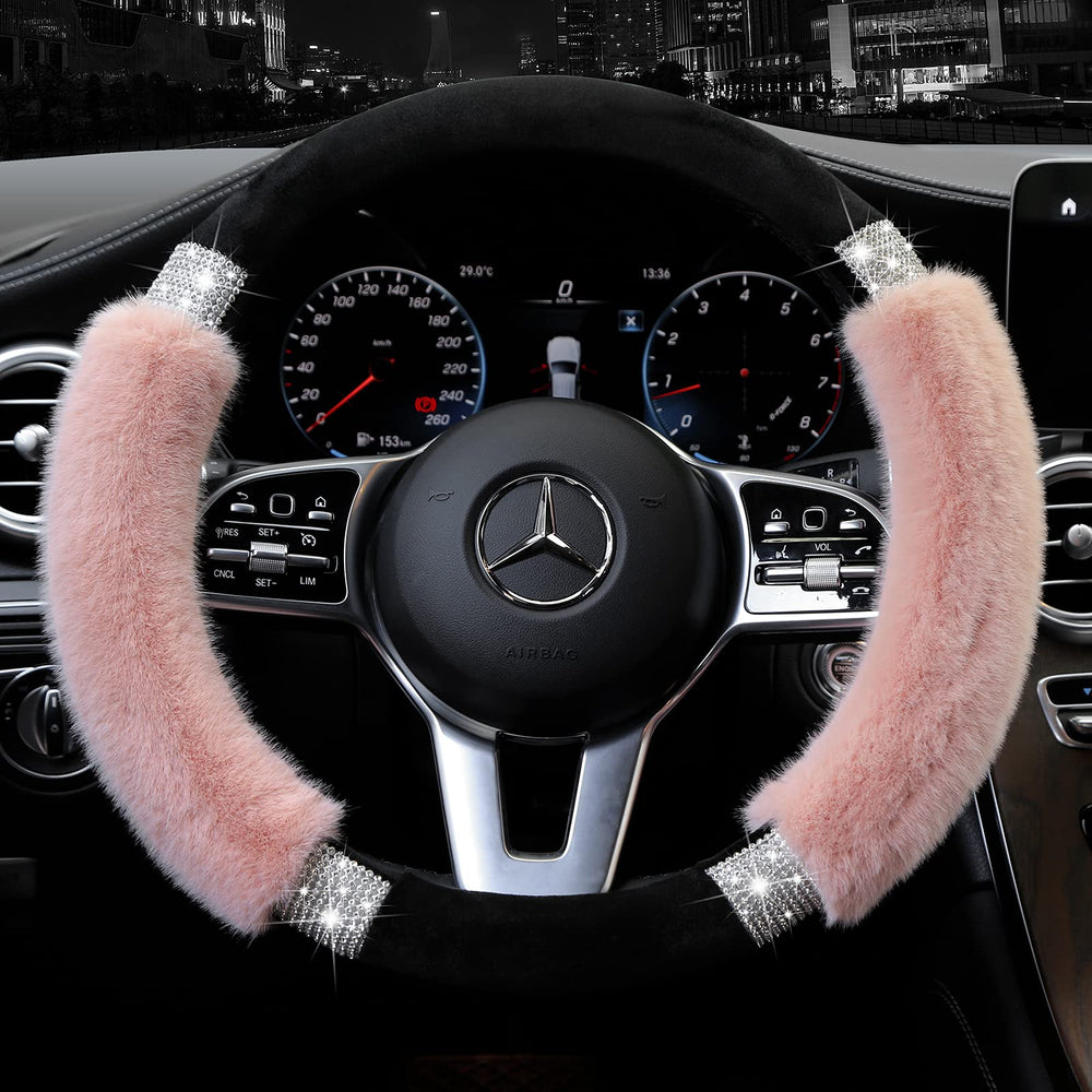 Achiou fluffy steering wheel texture highlights plush comfort and grip