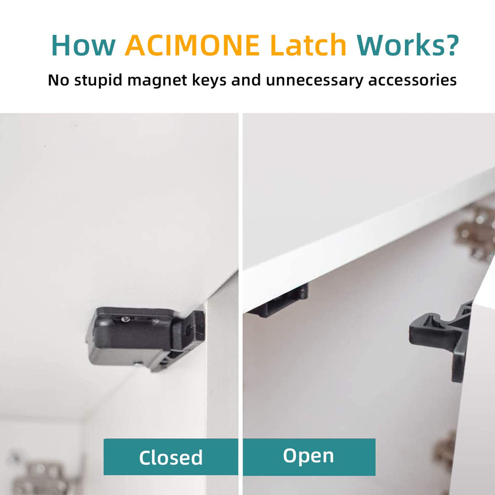 ACIMONE close-up of RV drawer latch showing sturdy mechanism