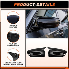 ACLONG glossy black mirror cover side profile left adds premium look and extra shield.