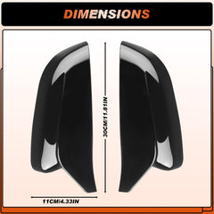 ACLONG two-piece glossy black mirror cover set for BMW enhances shine and protection.