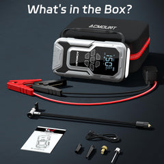 Acmount D18 all-in-one emergency kit combines power, inflation, and safety in one unit.
