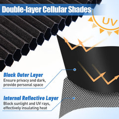 Acostop double-layer cellular shade offers heat insulation and cooler interior.