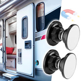 Acostop RV magnetic door catch kit with adhesive and screws for quick, secure installation.