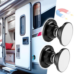 Acostop RV magnetic door catch kit with adhesive and screws for quick, secure installation.