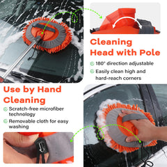 ACTREY two-in-one window squeegee removes water streaks cleanly.