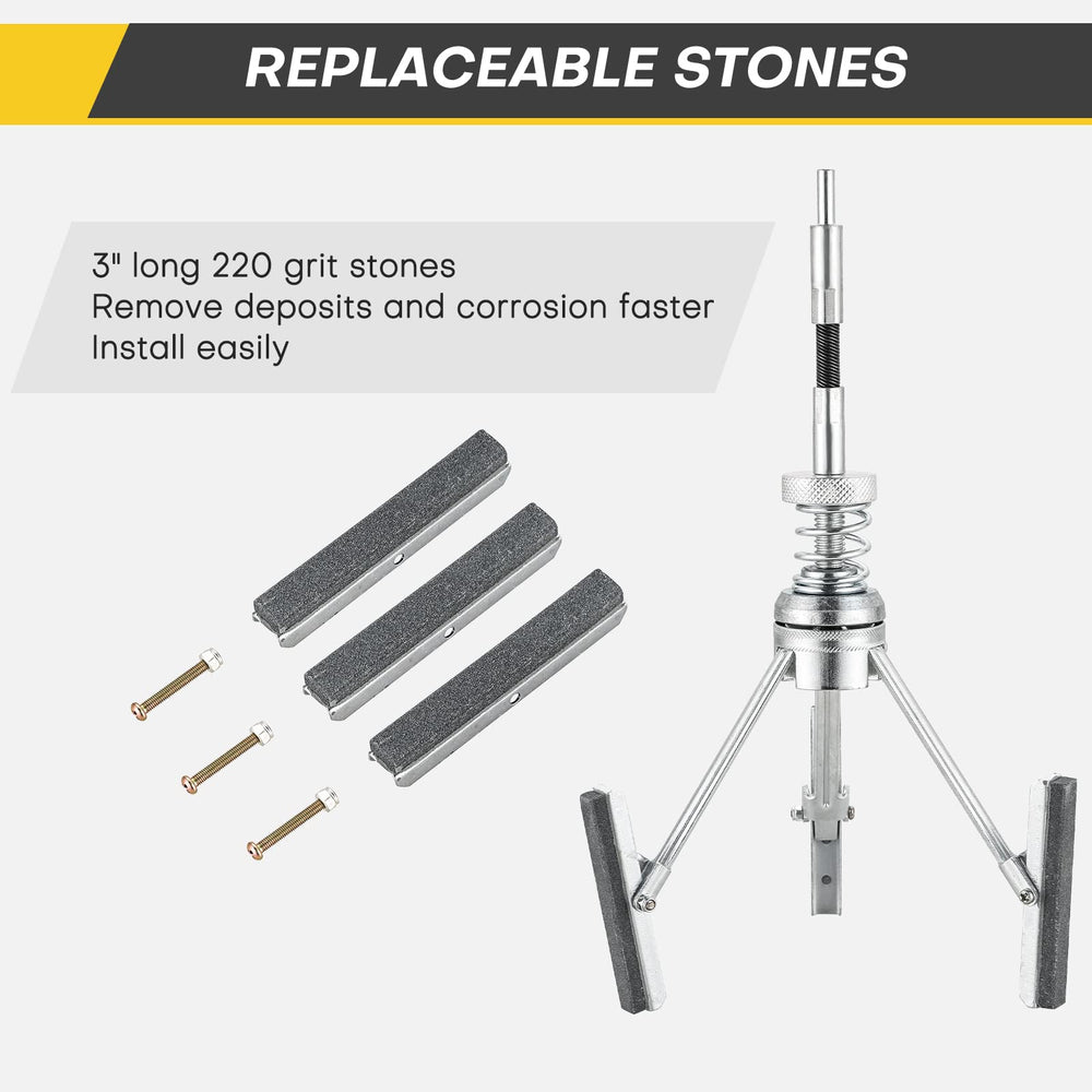 Acymner spring-pressure setup maintains consistent contact with bore walls