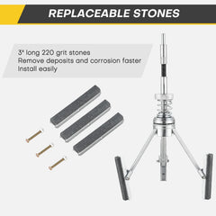 Acymner spring-pressure setup maintains consistent contact with bore walls