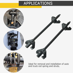 Acymner robust steel coil-spring compressor highlight of durable construction.