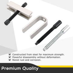 Acymner steering wheel compressor/remover kit enables even pressure during removal.