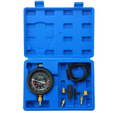Acymner vacuum and fuel pump tester gauge close-up for quick fuel pressure checks