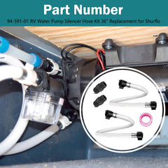 Adabuing between-pump and plumbing flexible hose for easier RV installation
