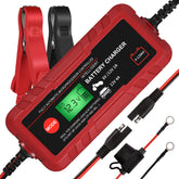 Adakiit battery charger LCD display shows voltage and mode for easy monitoring.