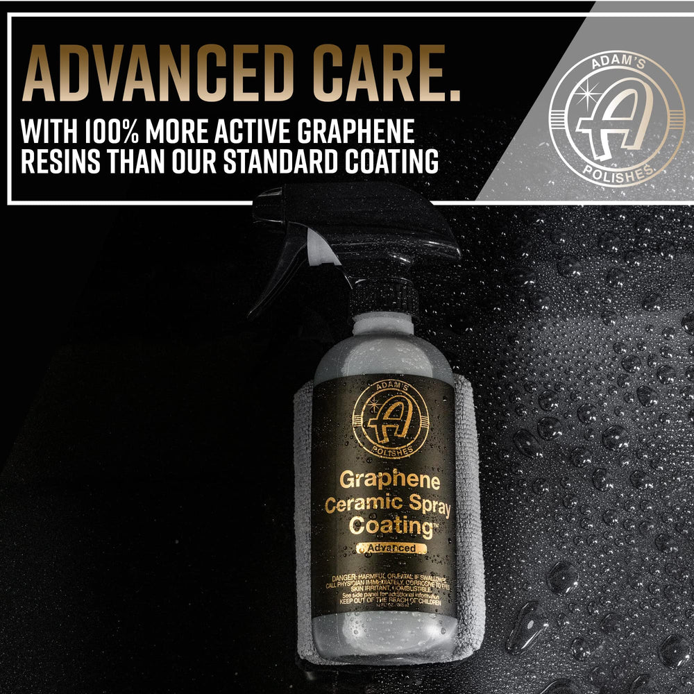 Adam's Graphene Spray Coating Kit close-up shows glossy, uniform finish.