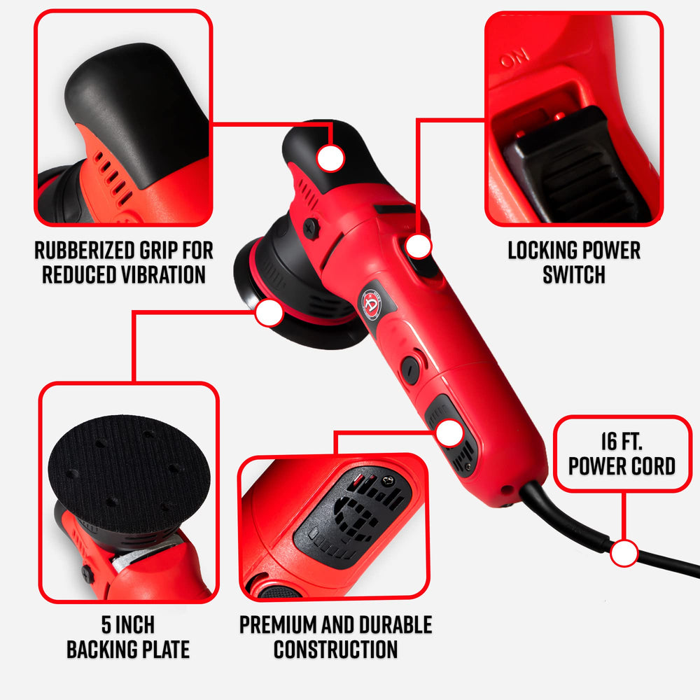 Adam's Polishes 9mm DA polisher ergonomic design for comfortable grip
