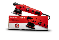 Adam's Polishes 9mm DA polisher front view highlighting compact size and power