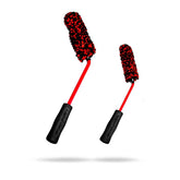 Adam's Polishes angled wheel brush front-angle view highlights 45-degree head for hard-to-reach wheel areas