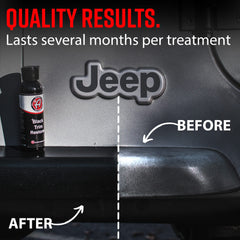 Adam's Polishes Black Trim Restorer on-vehicle exterior demonstrates lasting enhancement