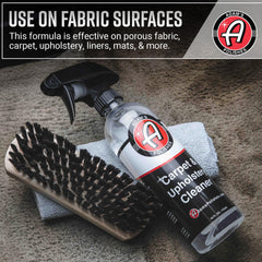 Adam's Polishes Carpet Cleaner headliner cleaning highlights versatile interior use.