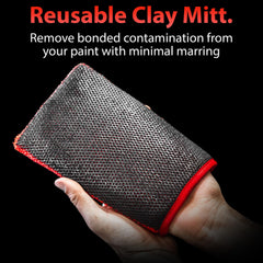 Close-up of Adam's Polishes Clay Mitt texture showing medium-grade clay.