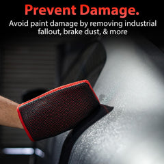 Clay Mitt used on glass windows for safe, effective cleaning.