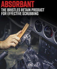 Adam's Polishes Cockpit Detailing Brush ergonomic wooden handle reduces fatigue