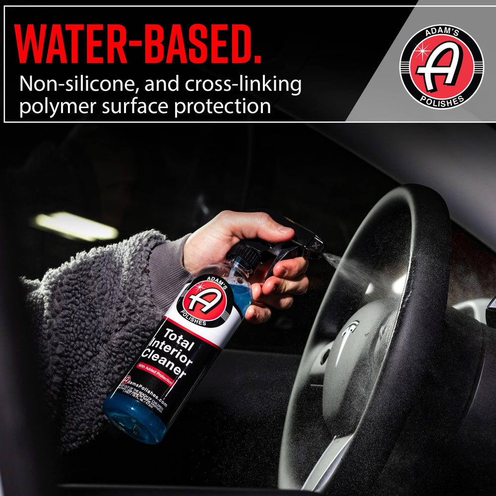 Adam's Polishes interior cleaner with UV protection guards against sun fading.