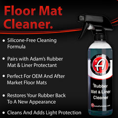 Application on rubber mat for even protection with Adam's Polishes Protectant