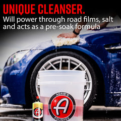 Adam's Polishes Strip Wash thick suds tackle winter salt films and residues.