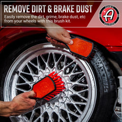 Adam's Polishes tire brush close-up bristles scrubbing grime