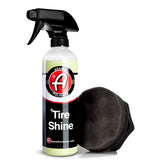 Adam's Polishes Tire Shine Combo bottle with silica-infused formula for long-lasting gloss.