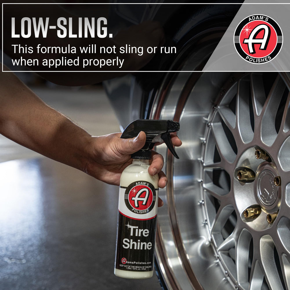 Tire Shine dries to the touch in minutes for quick, hassle-free detailing.