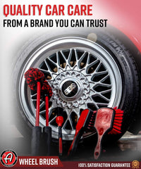 Adam's Polishes Wheel Brush with chemical-resistant bristles tackles brake dust