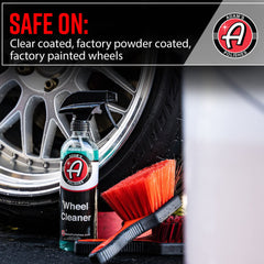 Adam's Polishes Wheel Cleaner safe on chrome and painted wheels.