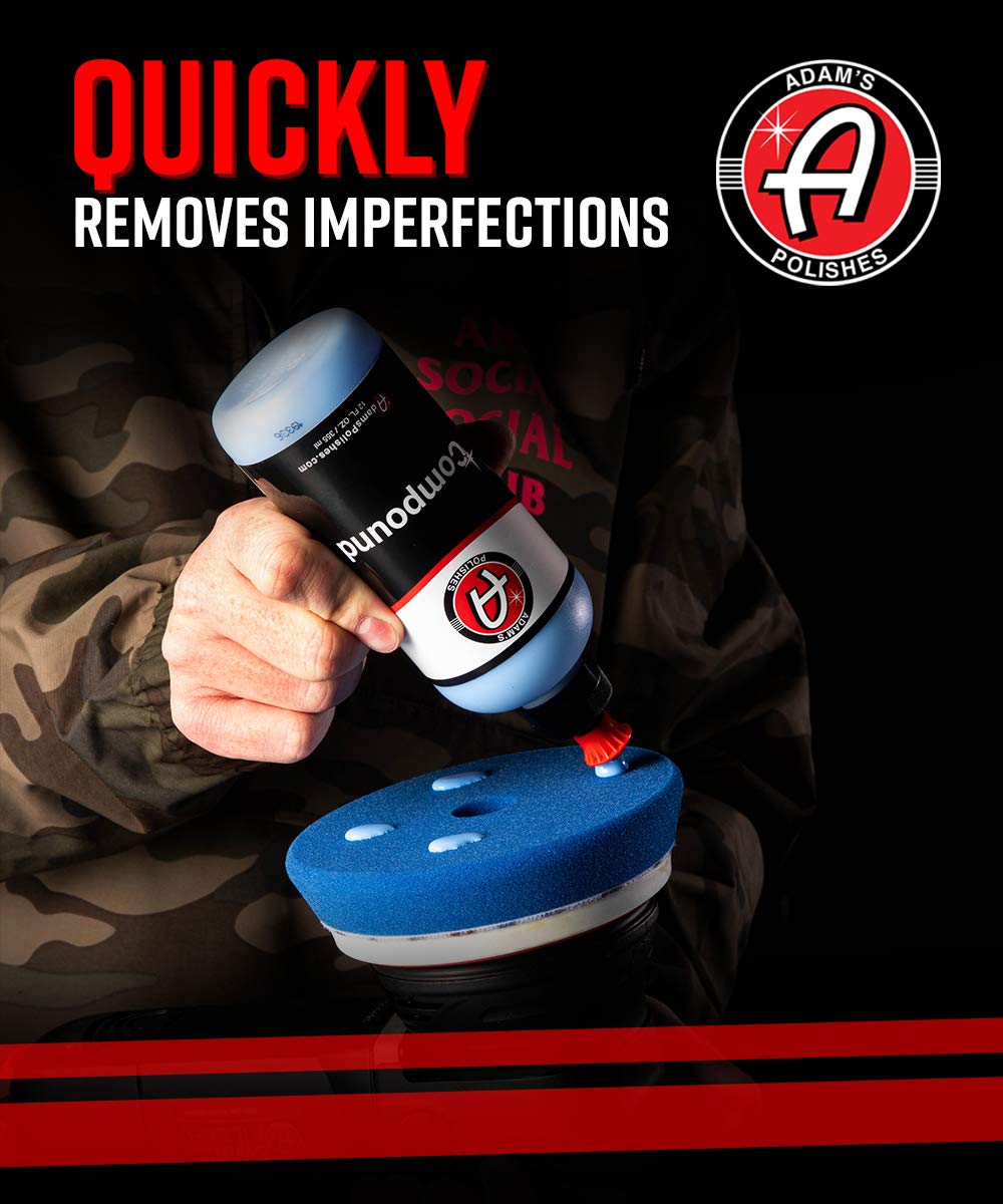 Adam's Polishes white finishing pad pictured for ultra-slick finishing results.