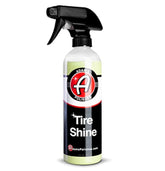 Adam's Tire Shine bottle pour demonstrates precise application for a slick finish