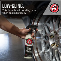 Adam's Tire Shine silica-infused formula offers long-lasting protection